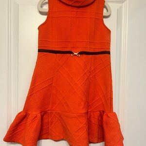 Janie and Jack Orange Jacquard Textured Sleeveless dress